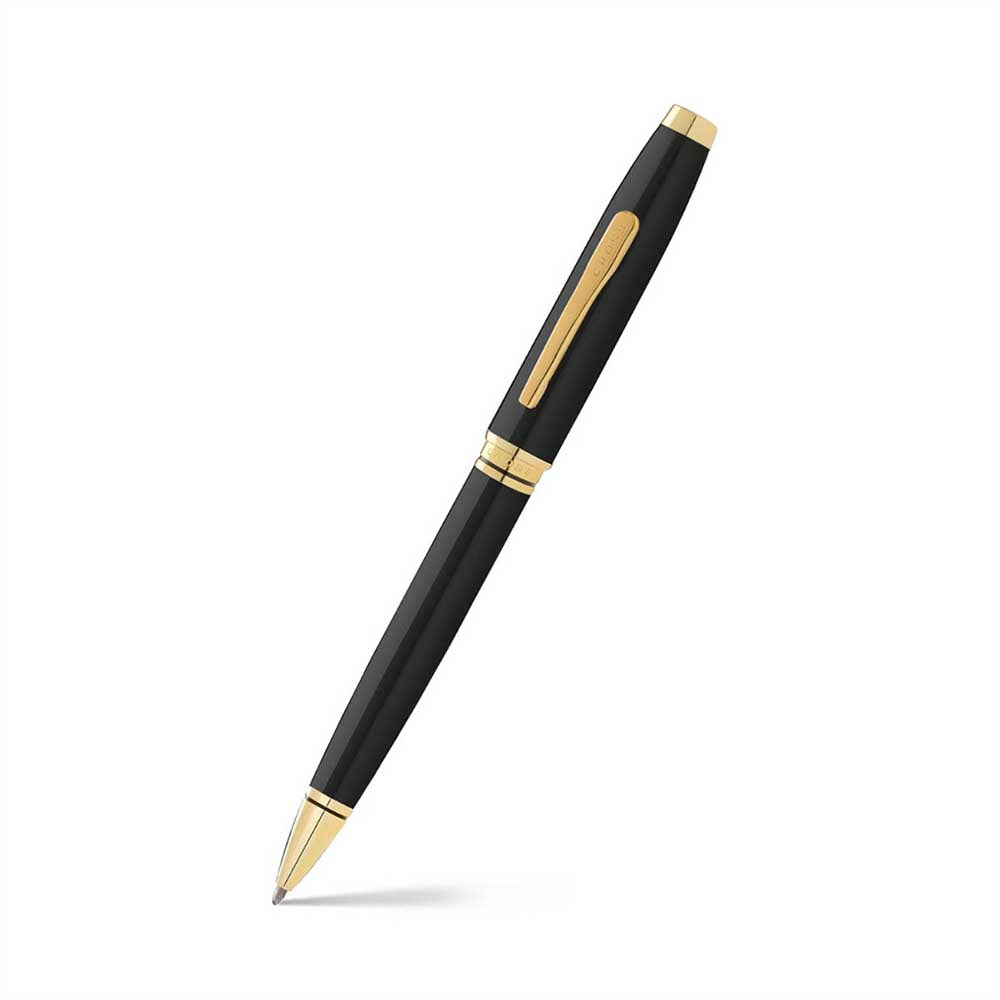 Cross Coventry Black Lacquer GT Ball Pen With Brown Card Holder