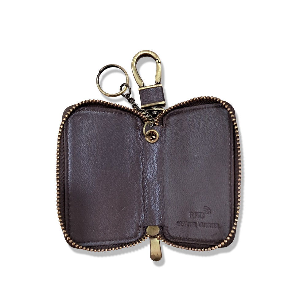 Cross Coventry Polished Chrome Ballpoint Pen With With Brown Key Holder