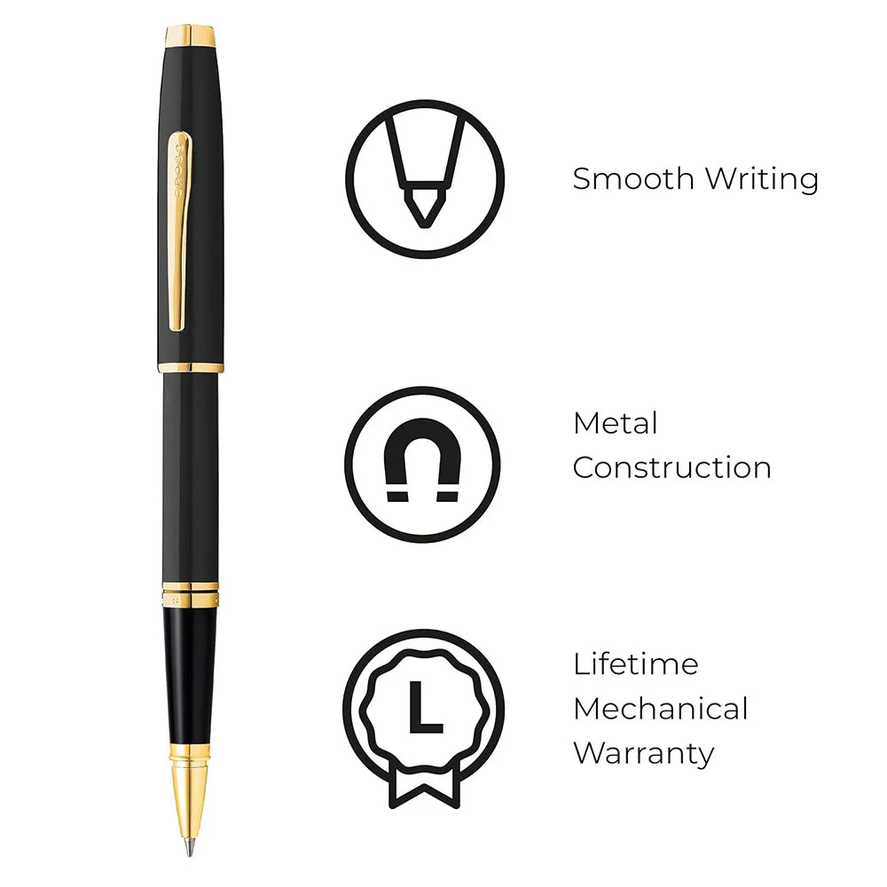 Cross Coventry Black Lacquer with Gold-Tone Trim Rollerball Pen