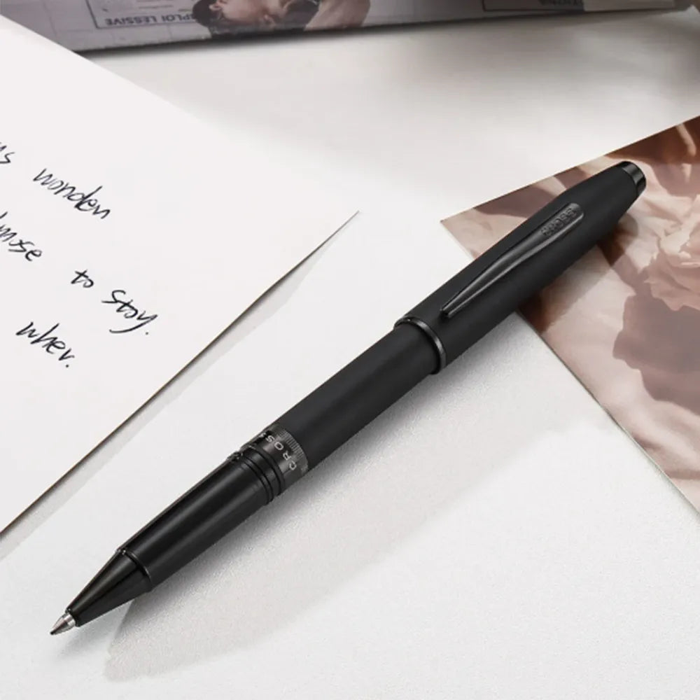 Cross Foundry Matte Black Lacquer with PVD Black Trim Rollerball Pen