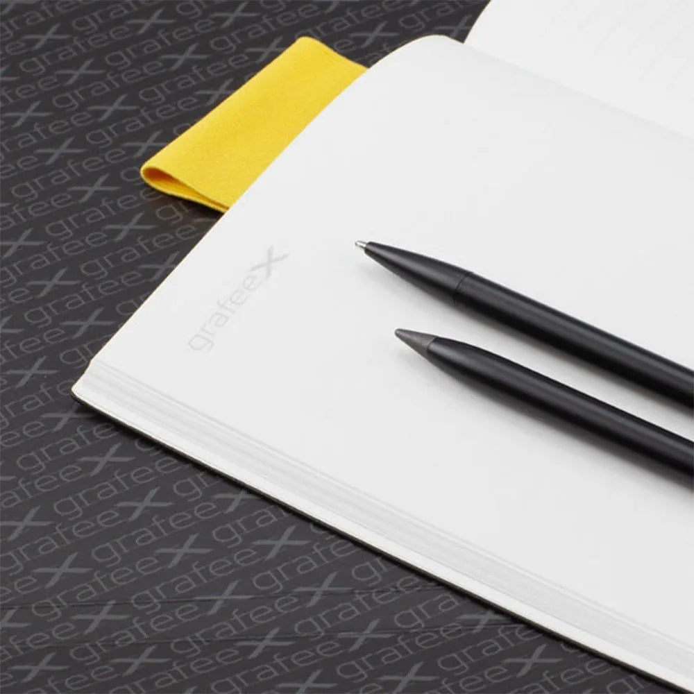 Pininfarina GrafeeX Writing Pencil and Ballpoint Set With Stone Paper Notebook & Elastic Band - Yellow