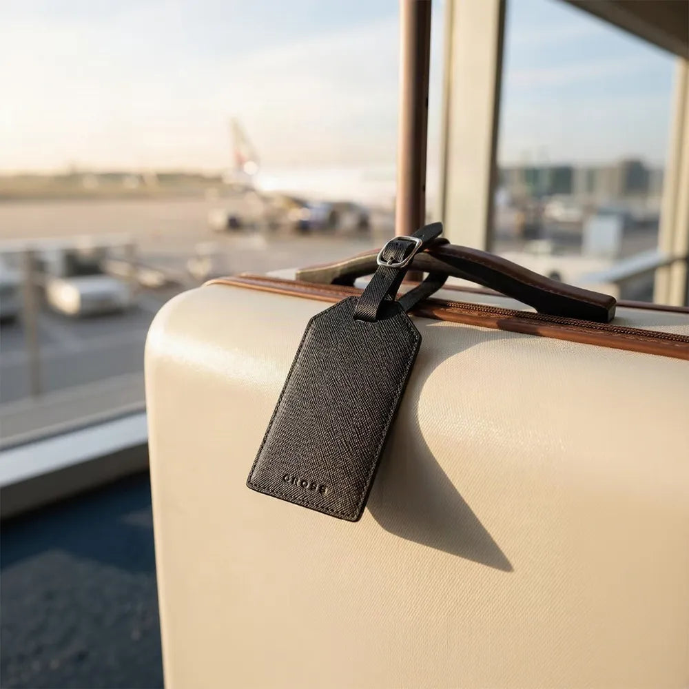 Cross Luggage Leather Tag Holder - Black
