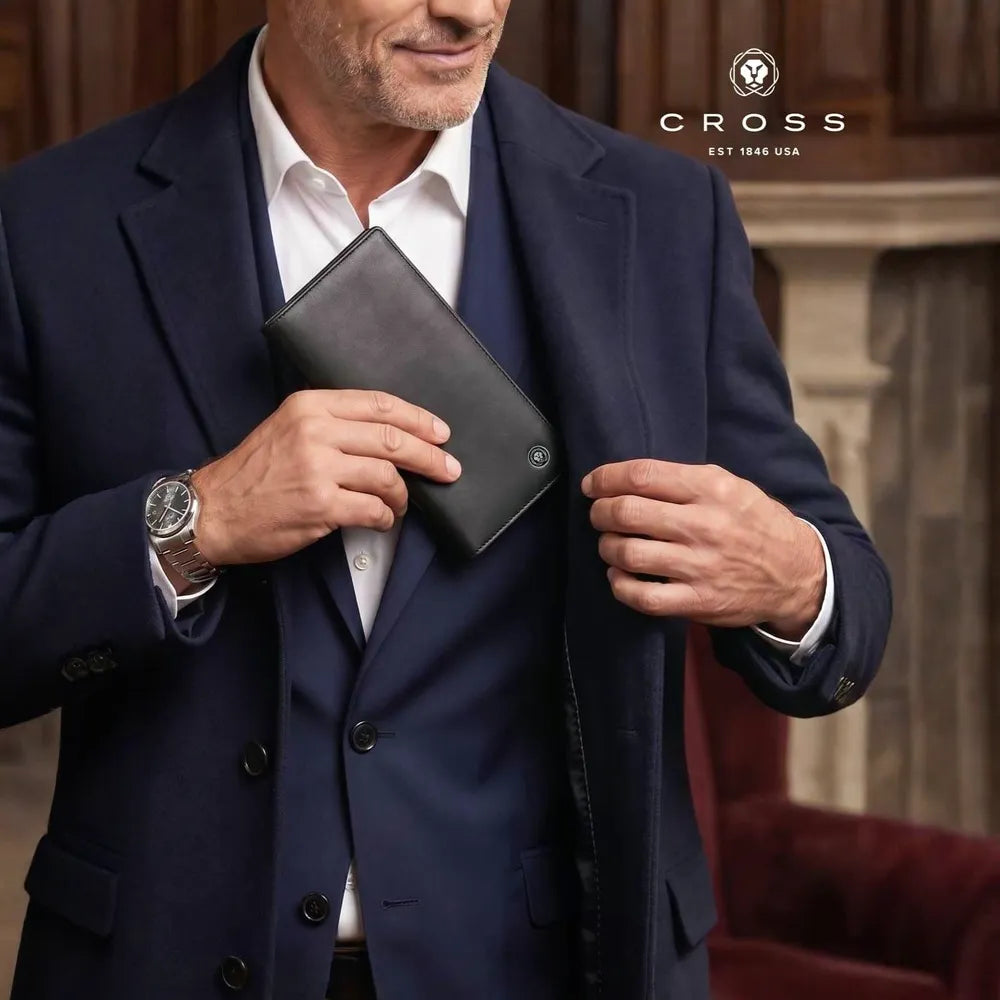 Cross Soft Grain Leather 12CC Longcoat Wallet - Black