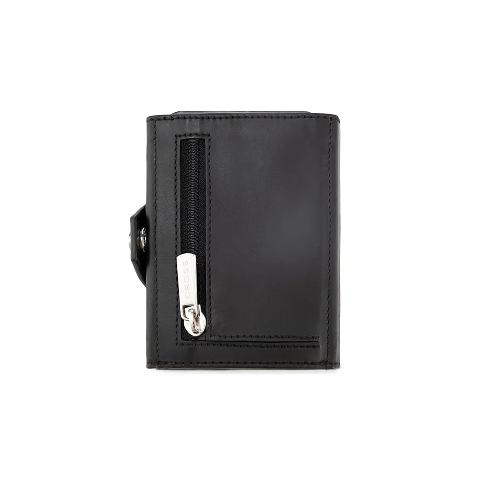 Cross Soft Grain Leather Trifold Wallet with 6 Card Slots Compact Men's Wallet - Black