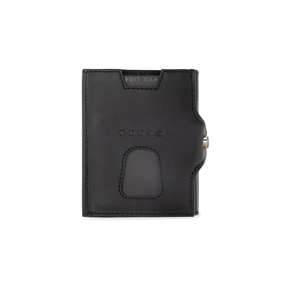 Cross Soft Grain Leather Trifold Wallet with 6 Card Slots Compact Men's Wallet - Black