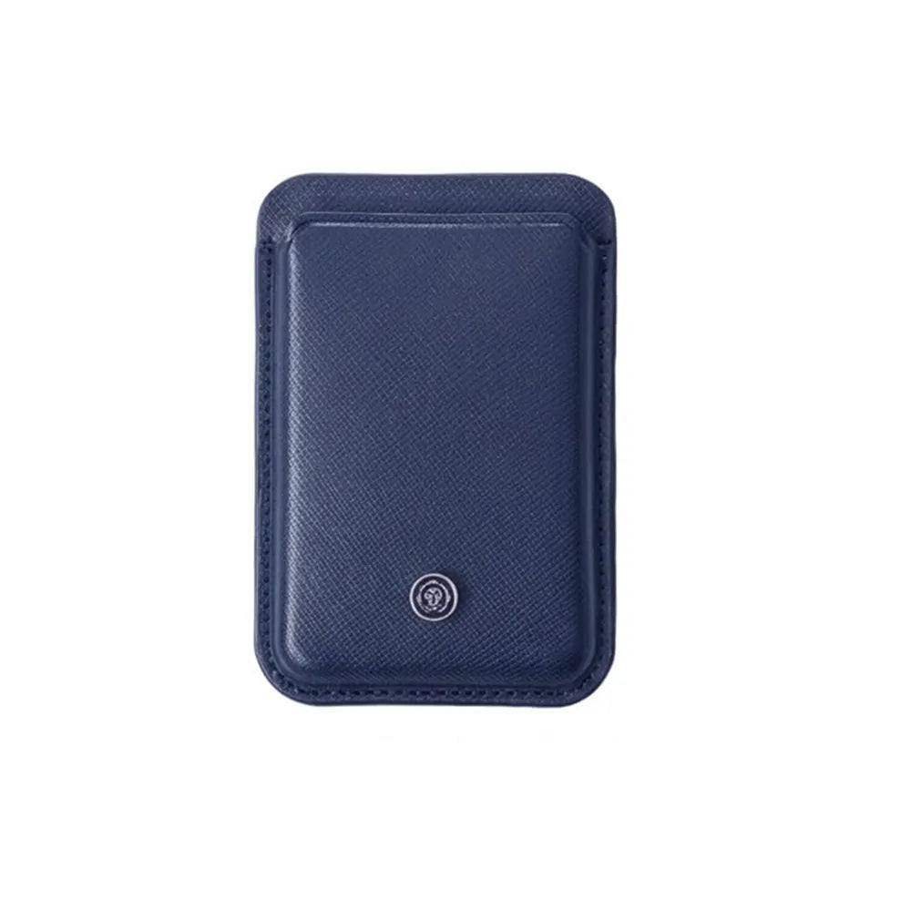 Cross Saffiano Leather Magnetic Card Holder - Designed for MagSafe - Navy Blue