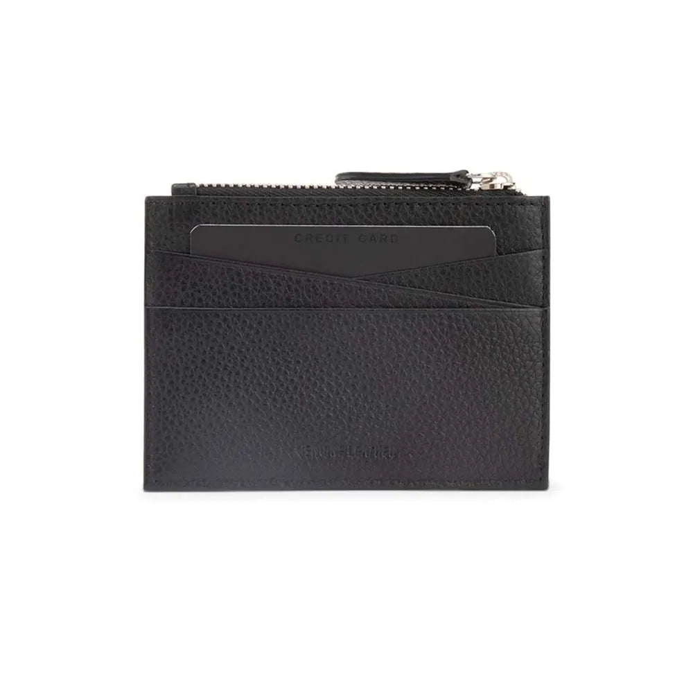 Cross Pebble Leather Women's Zip Card Holder with 6 Card Slots - Black
