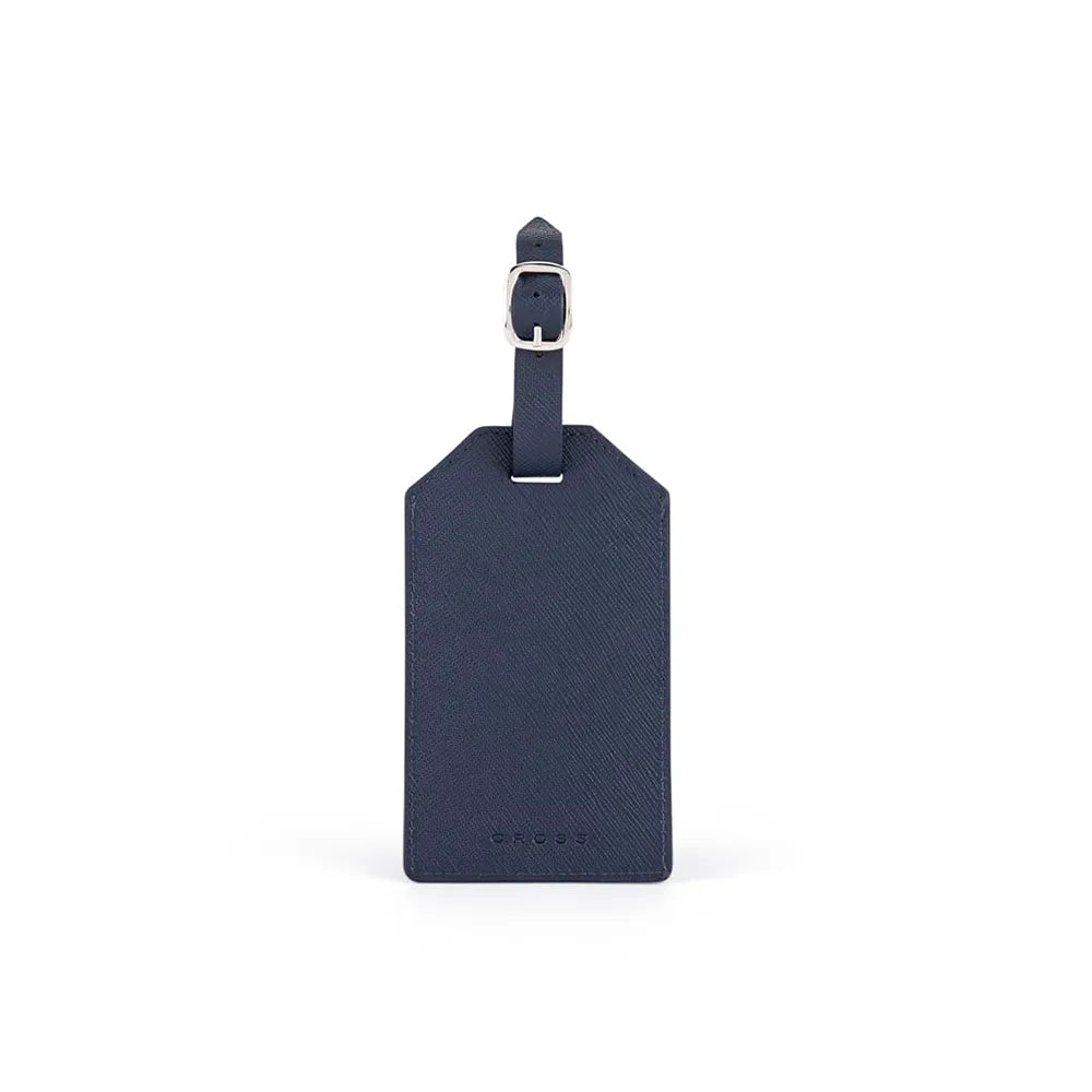 Cross Luggage Leather Tag Holder - Navy Blue