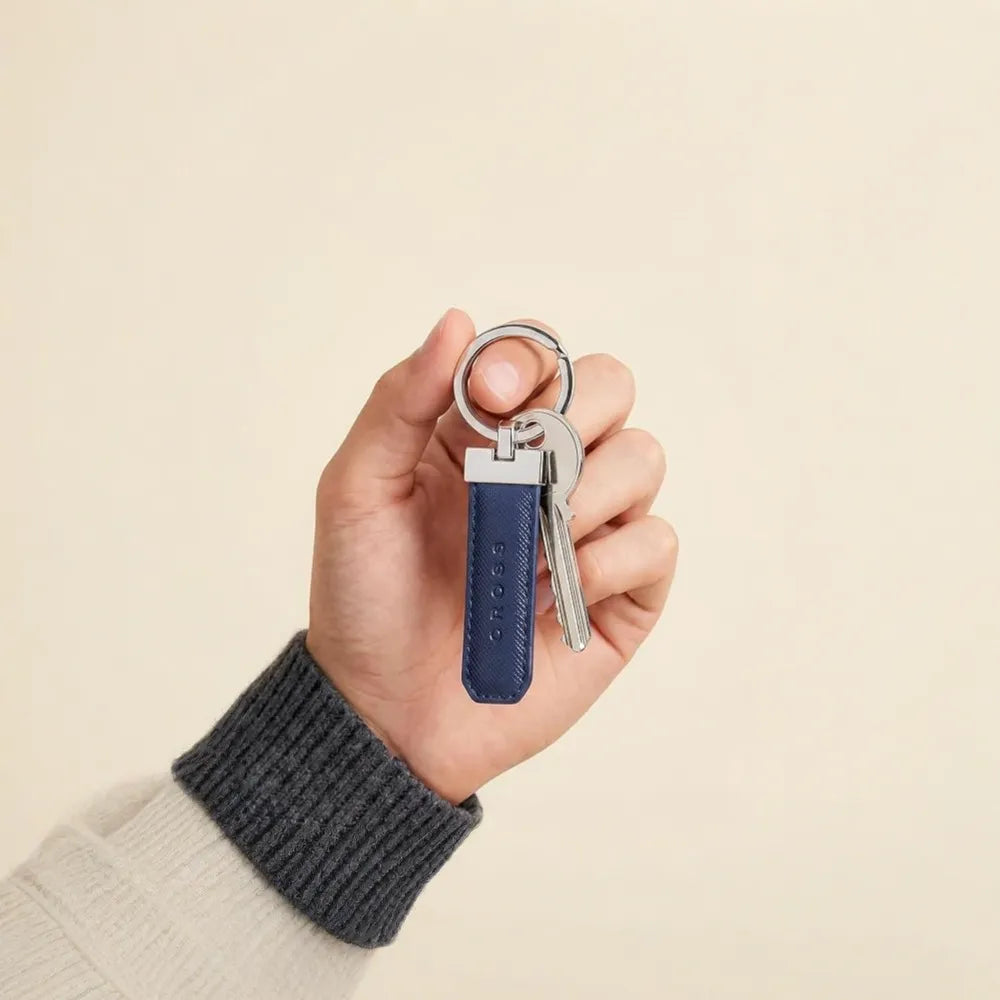 Cross Genuine Leather Key Holder - Navy Blue