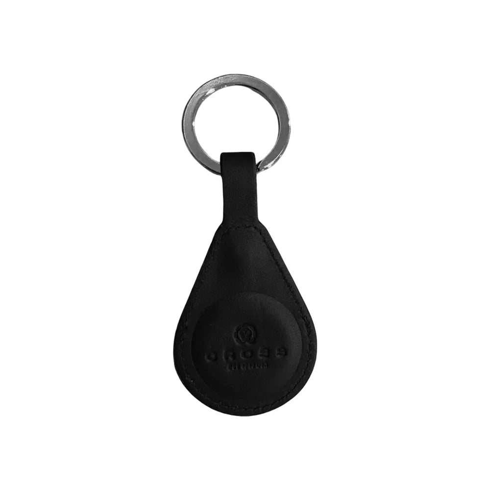 Cross Leather AirTag Key Ring - Black