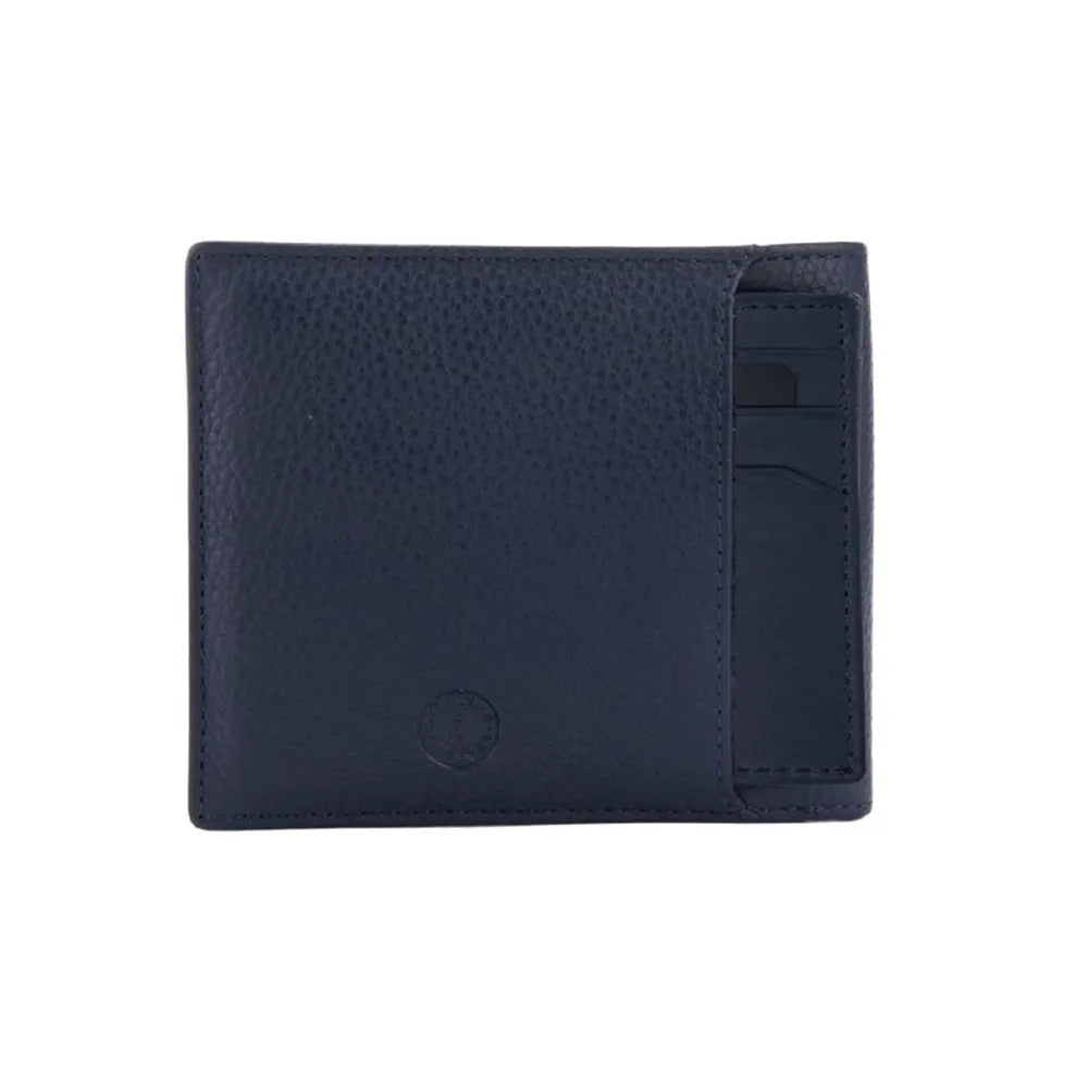 Cross Pebble Leather 6CC Classic Fold Wallet with 6CC Cardholder - Navy Blue