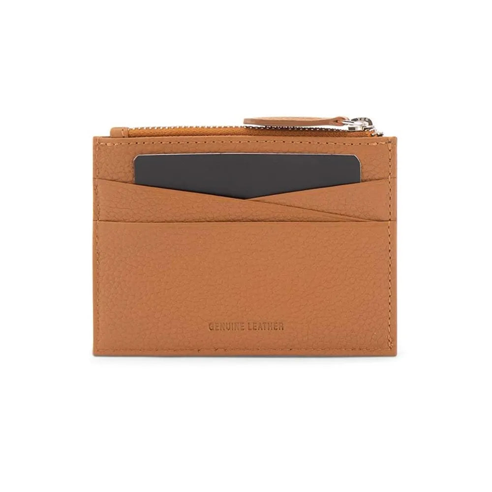 Cross Pebble Leather Women's Zip Card Holder with 6 Card Slots - Mocha
