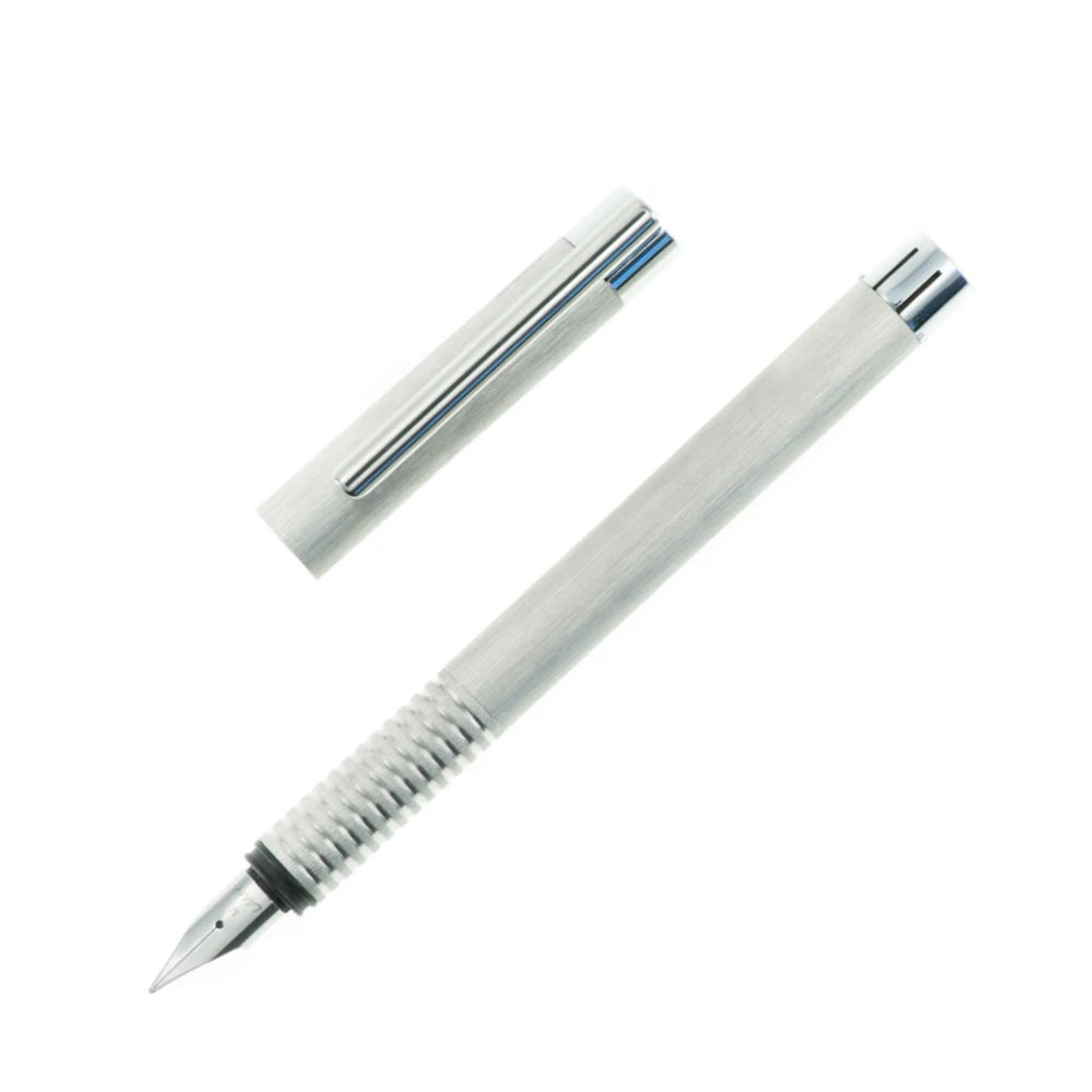Lamy Logo Brushed Stainless Steel Fountain Pen - Medium Nib