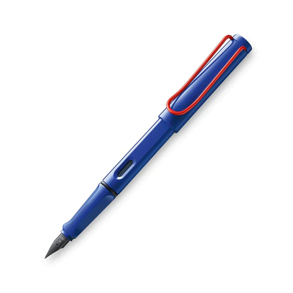 Lamy Safari 014 Blue with Red Clip Fountain Pen - Medium Nib