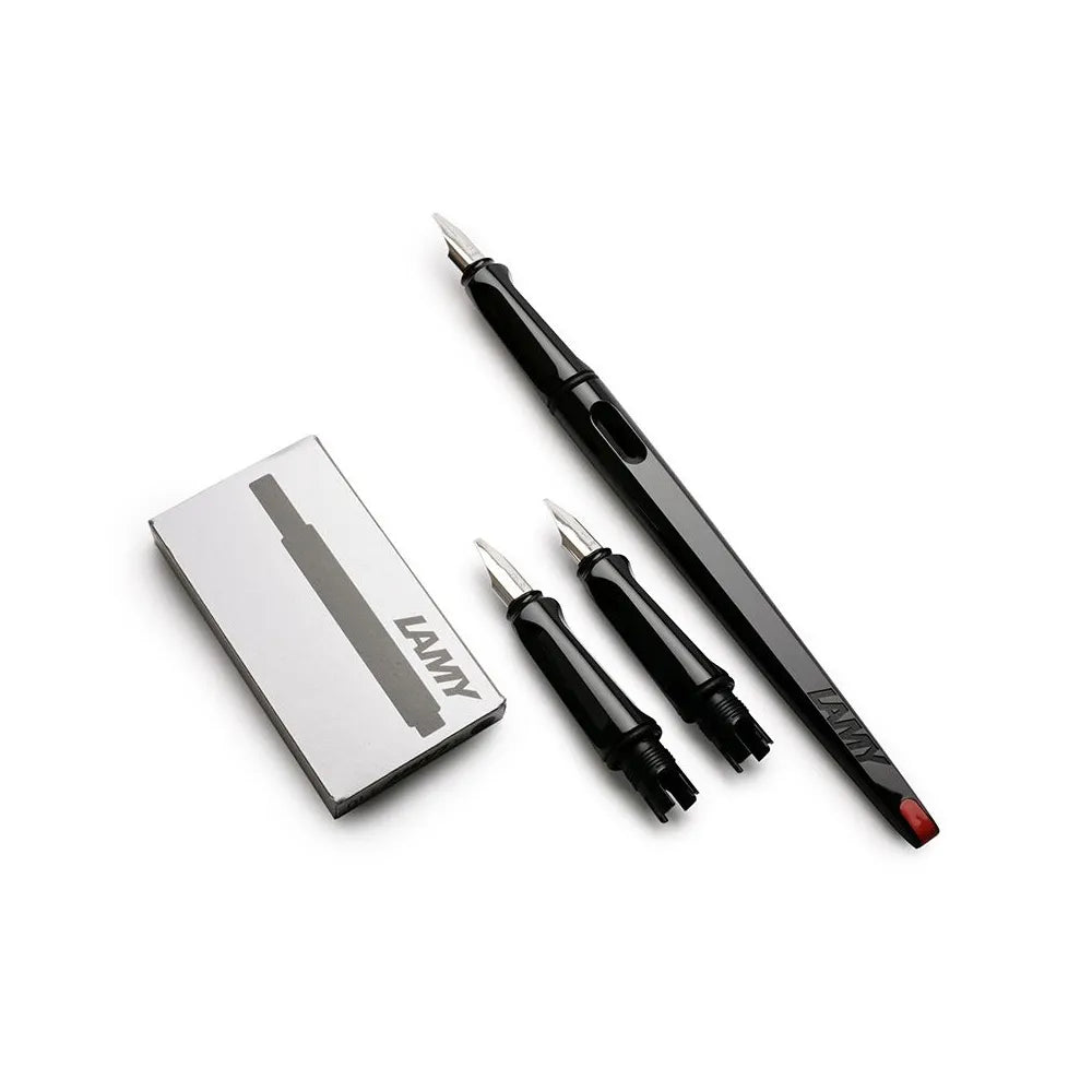 Lamy Joy 015 Calligraphy Shiny Black Fountain Pen Set