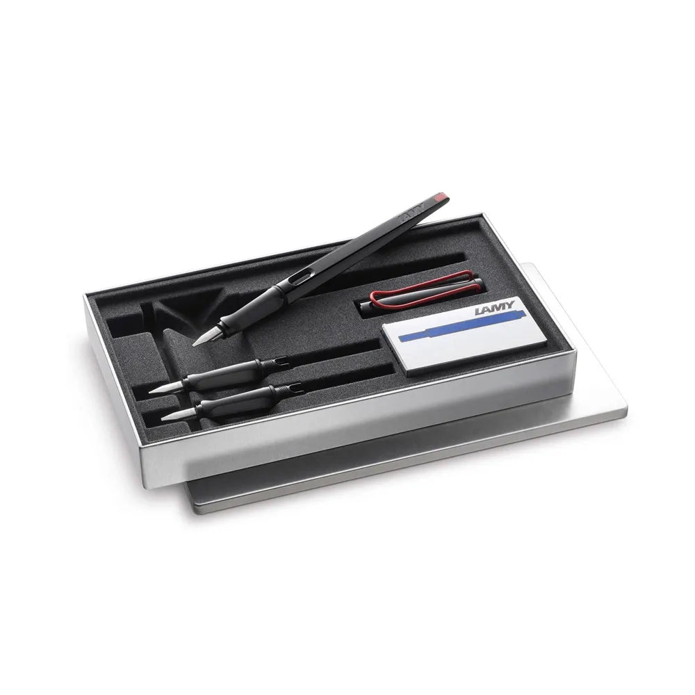 Lamy Joy 015 Calligraphy Shiny Black Fountain Pen Set