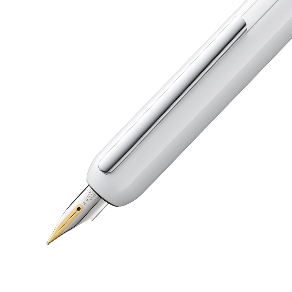 Lamy Dialog3 074 Piano White Fountain Pen - 14Kt Bi-colour Gold Extra Fine Nib