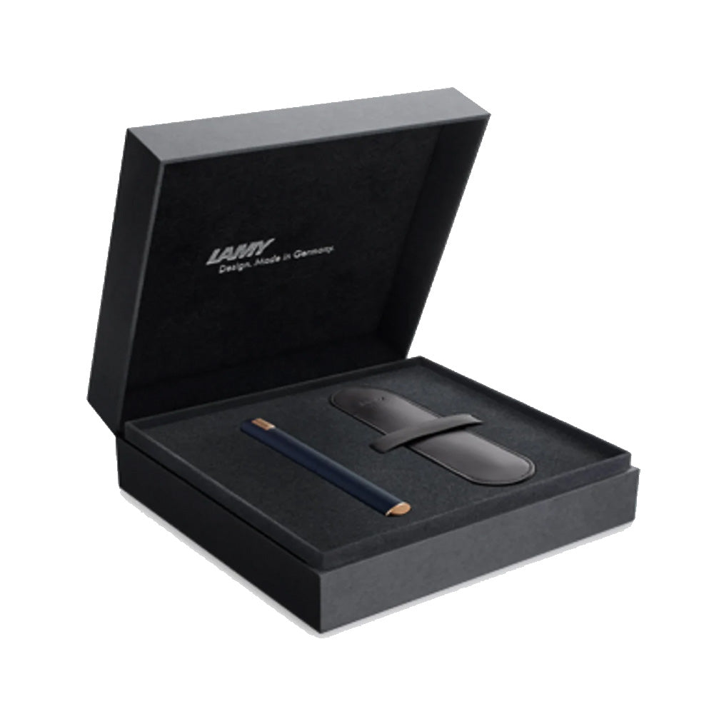 Lamy Dialog 081 CC Blue Lacquer Finish Fountain Pen - 14Kt bi-colour Gold Broad Nib