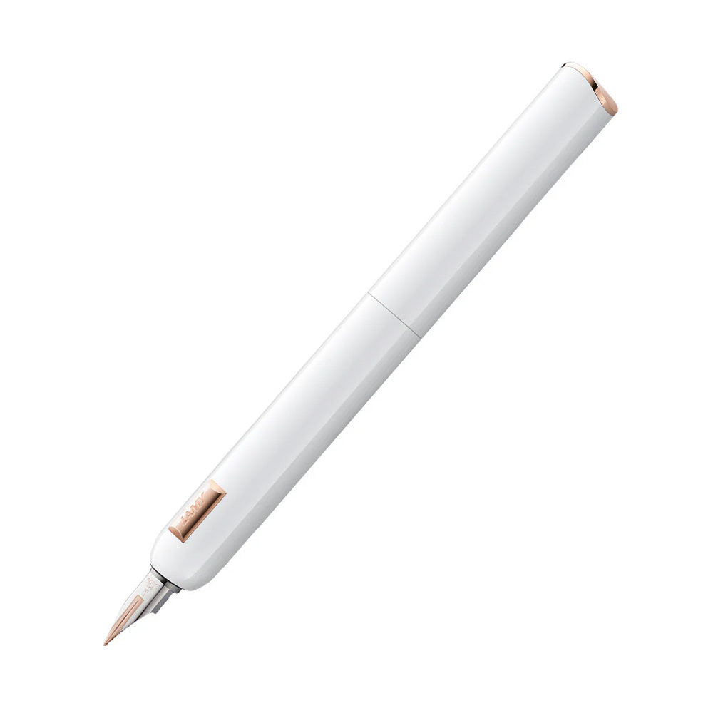 Lamy Dialog 081 CC White Lacquer Finish Fountain Pen - 14Kt bi-colour Gold Fine Nib