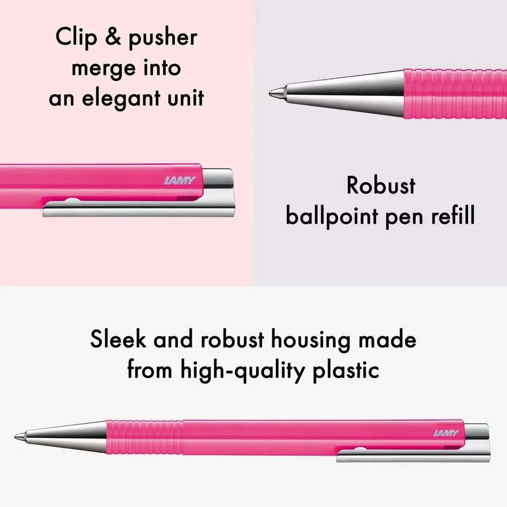 Lamy logo M+ 204 Neon Pink Ballpoint Pen - Special Edition