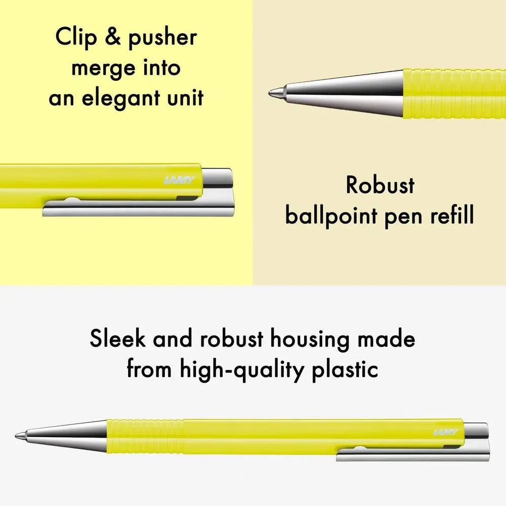 Lamy logo M+ 204 Neon Yellow Ballpoint Pen - Special Edition