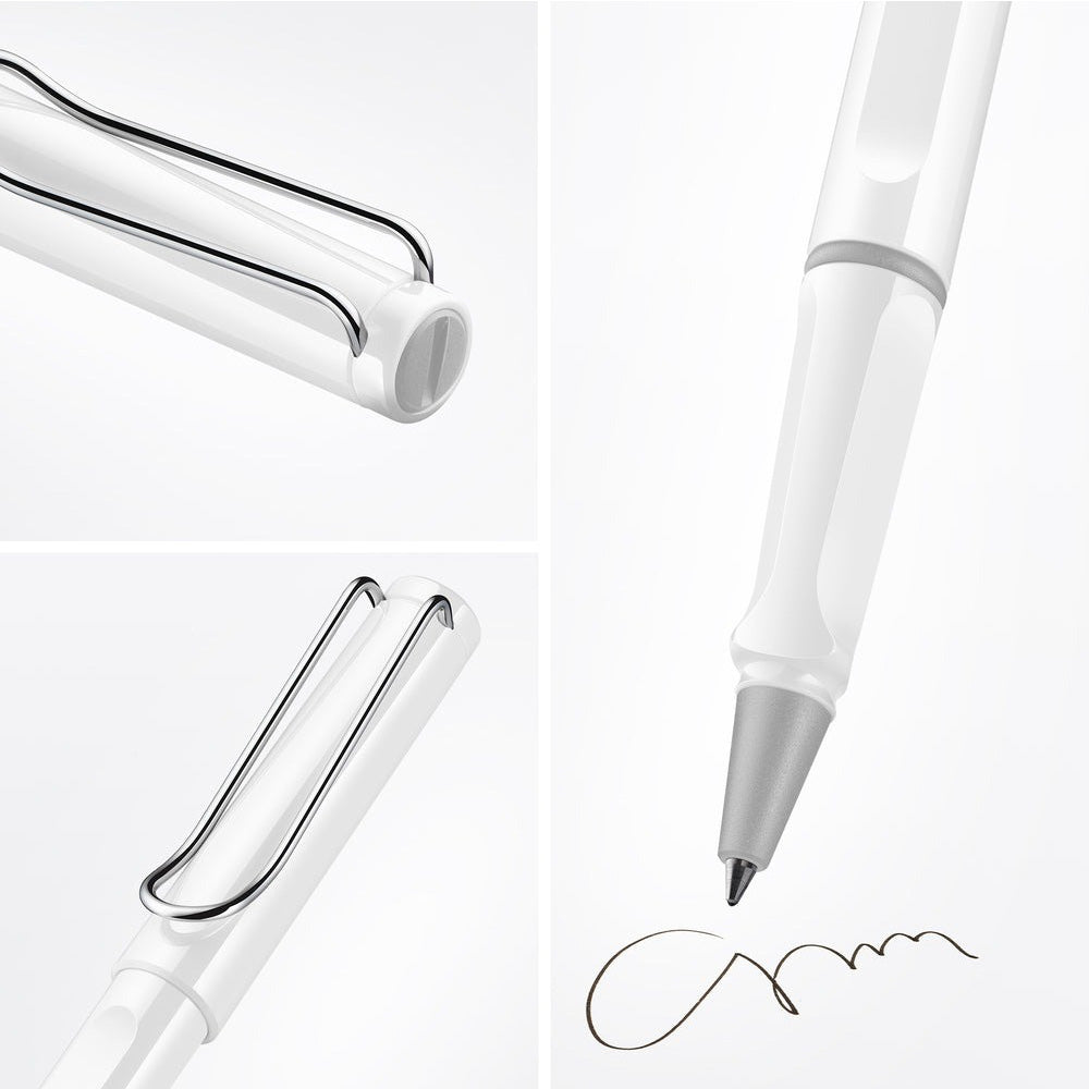 Lamy Safari 319 White with Metal Clip Rollerball Pen