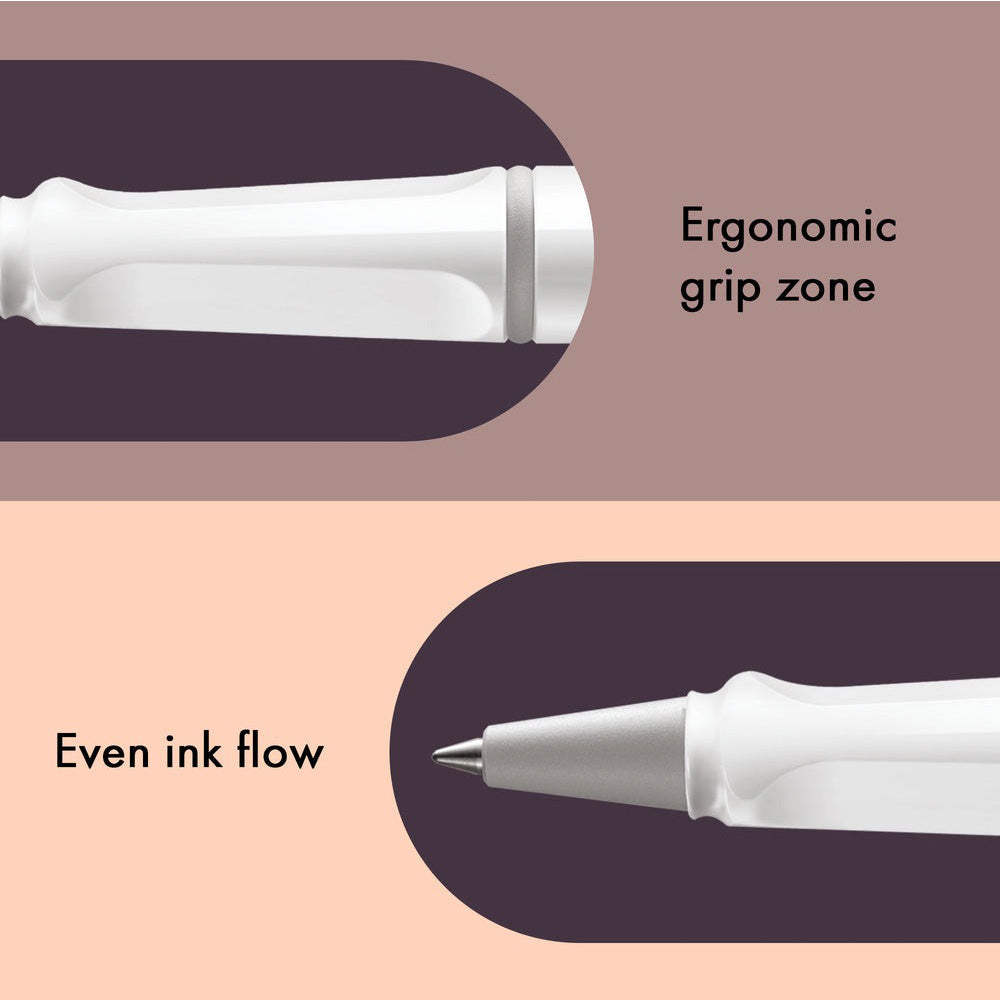 Lamy Safari 319 White with Metal Clip Rollerball Pen