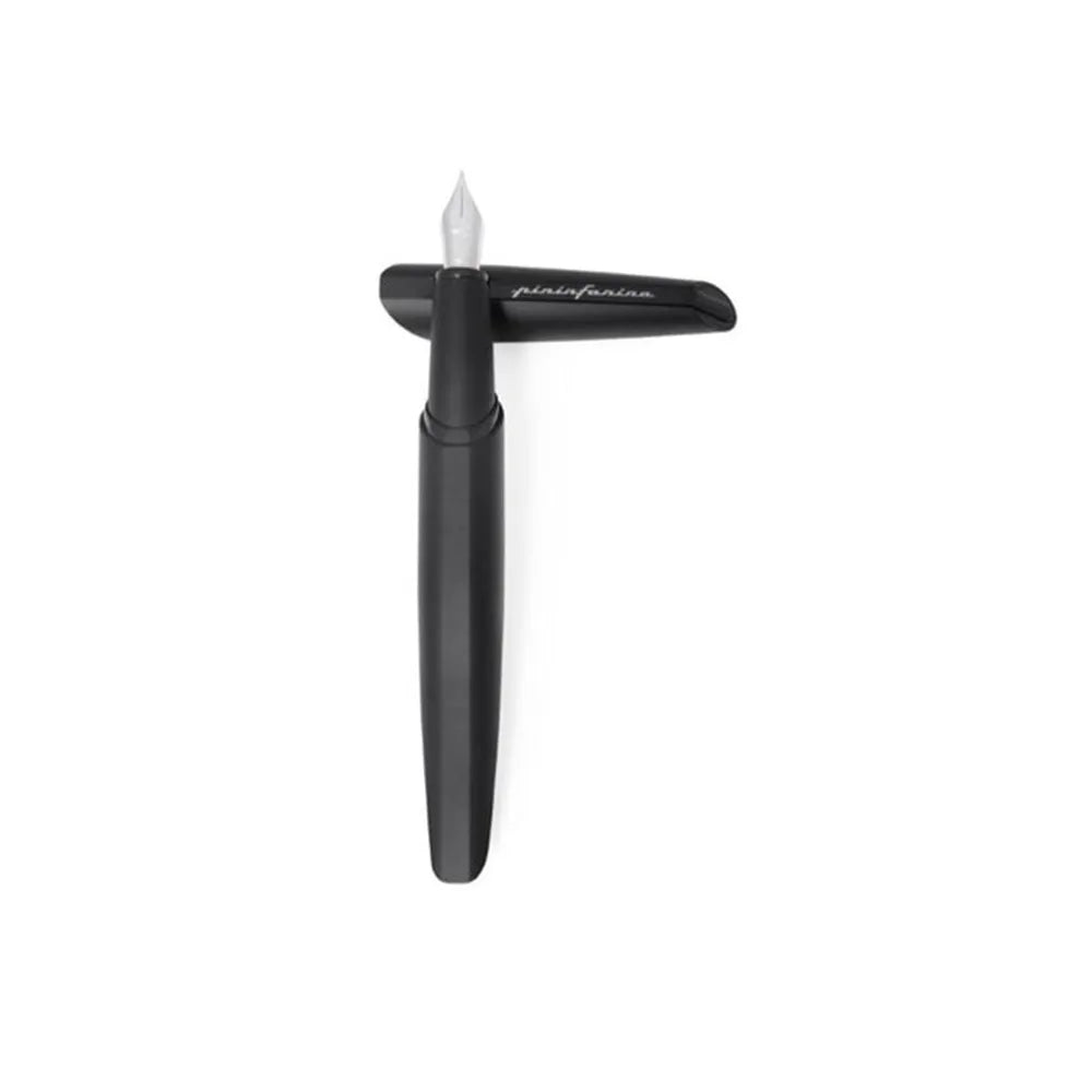 Pininfarina PF Twp Black Aluminum with Black PVD Trim Fountain Pen - Stainless Steel Nib