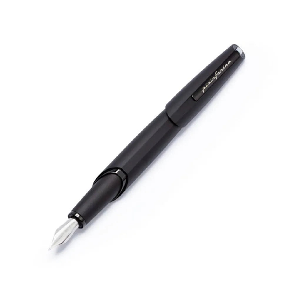 Pininfarina PF Twp Black Aluminum with Black PVD Trim Fountain Pen - Stainless Steel Nib