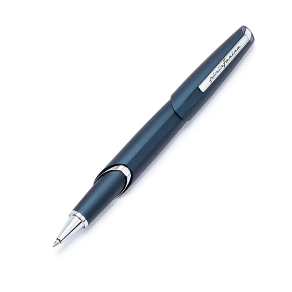 Pininfarina PF Two Dark Blue Aluminum Finish with Chrome Clip Rollerball Pen