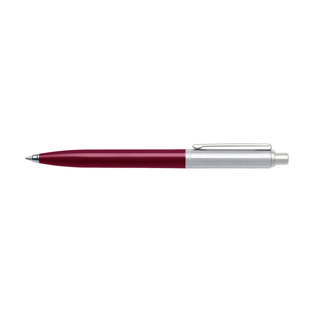 Sheaffer Sentinel A321 Brushed Chrome Cap and Burgundy Barrel Ballpoint Pen