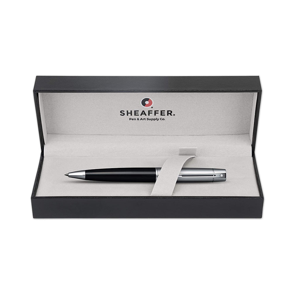 Sheaffer Gift 300 9314 Glossy Black Chrome Cap With Chrome Trim Ball Pen