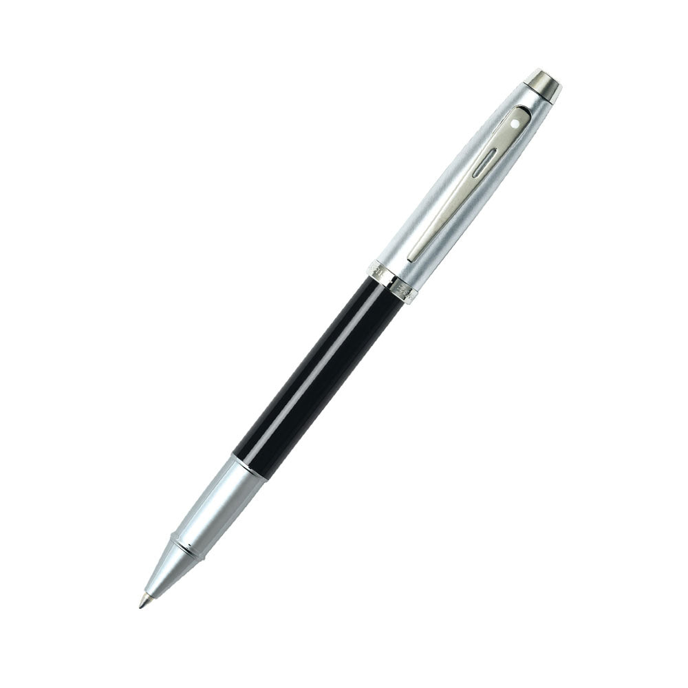 Sheaffer Gift 100 9313 Glossy Black Brushed Chrome With Nickel-Plated Trim Rollerball Pen
