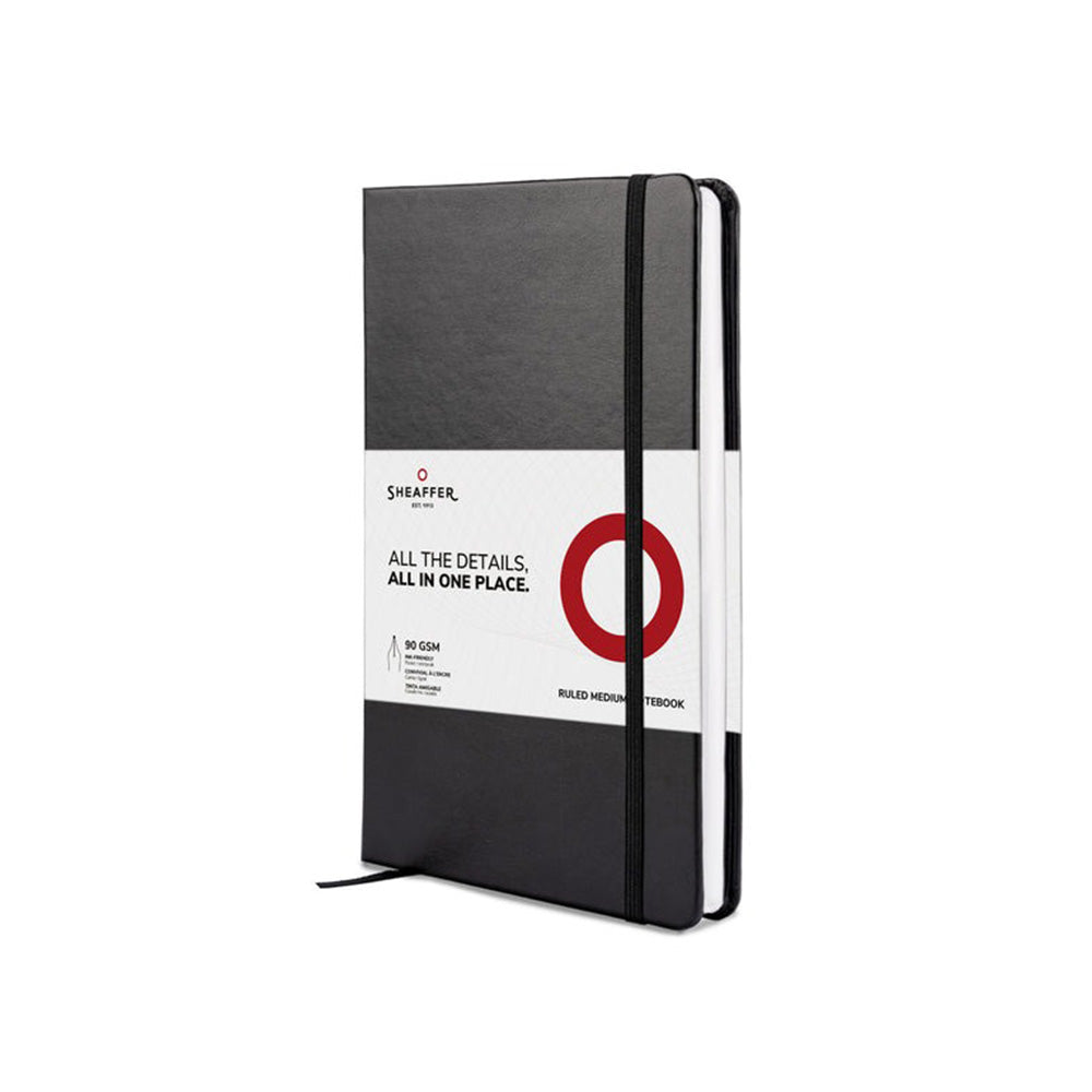 Sheaffer Gift Set 300 9312 Glossy Black with Chrome Trim Ballpoint Pen with and Medium Notebook