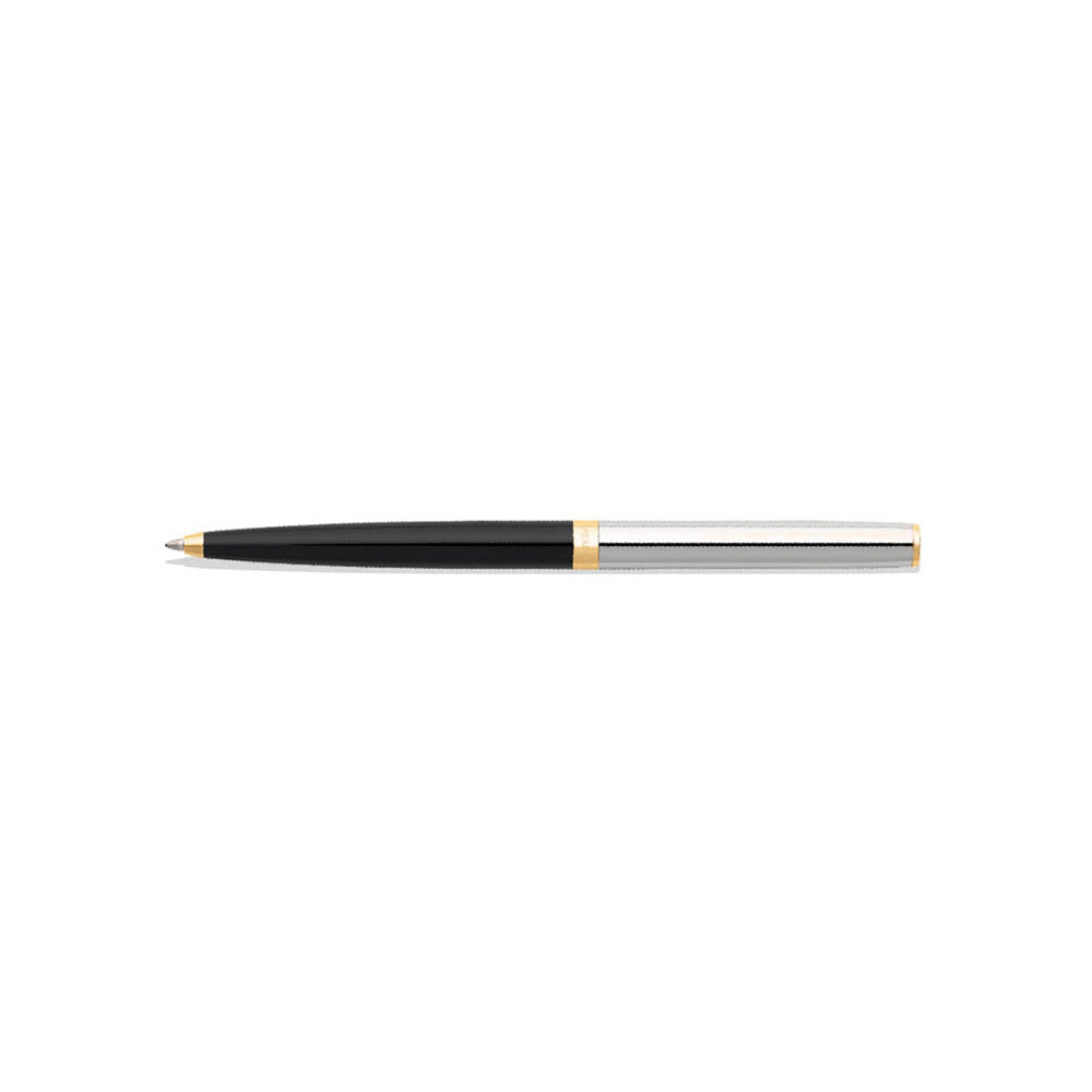 Sheaffer Set 9475 Sagaris Black-Chrome GT Ball Pen with Gold-Chrome Table Clock