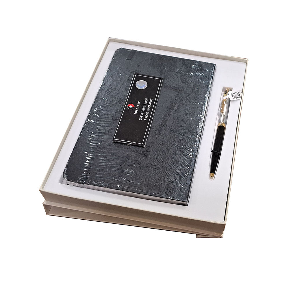 Sheaffer Sagaris 9475 Black Chrome GT Ball Pen with A5 Notebook