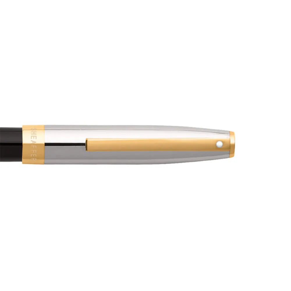 Sheaffer Sagaris 9475 Glossy Black Barrel and Chrome Cap With Gold Tone Trim Fountain Pen