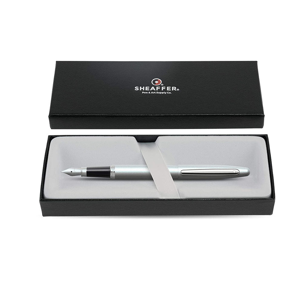 Sheaffer VFM 9400 Strobe Silver CT Fountain Pen - Fine Nib