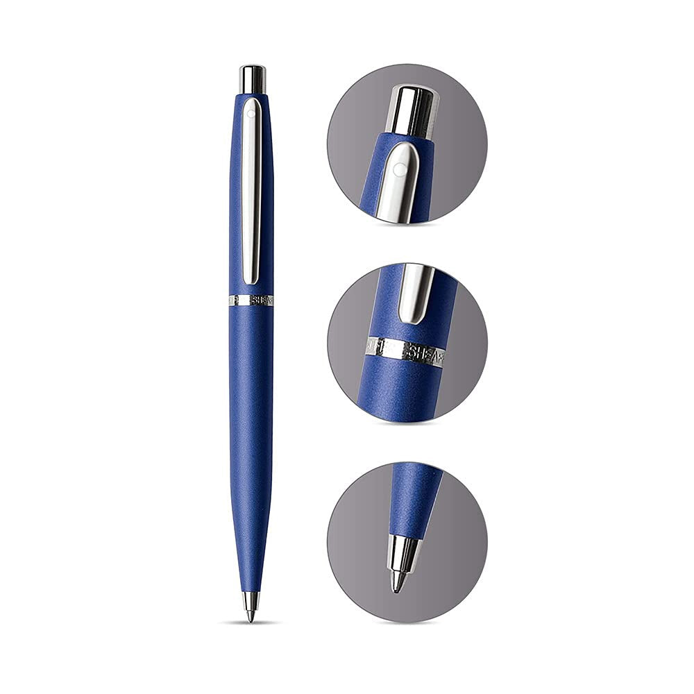 Sheaffer VFM 9401 Neon Blue Chrome-Plated Trim Ball Pen with A6 Notebook