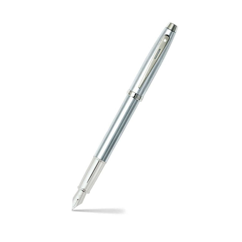 Sheaffer 100 Giftset E9306 Brushed Chrome with Chrome Trim Fountain Pen & Rollerball Pen