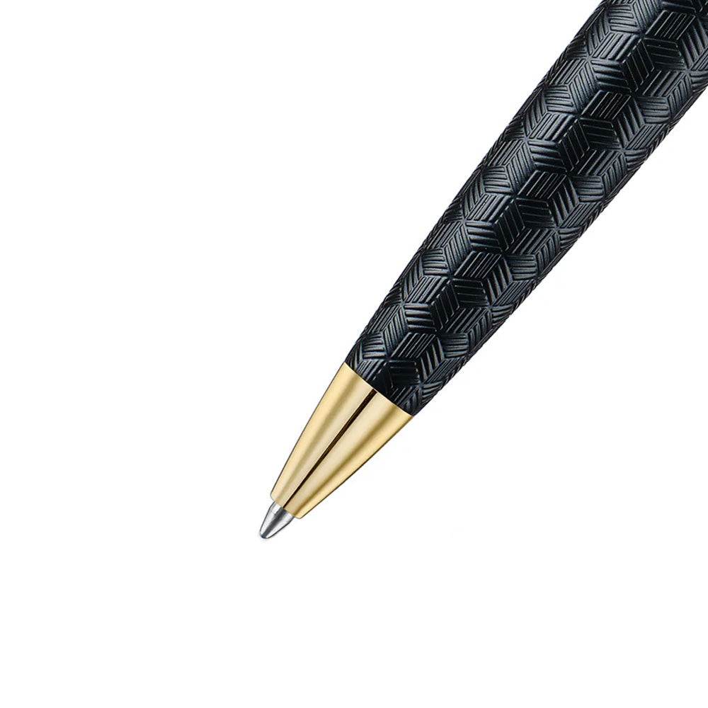 Sheaffer 300 9347 Engraved Black with Chrome Cap and Gold Trims Ballpoint Pen