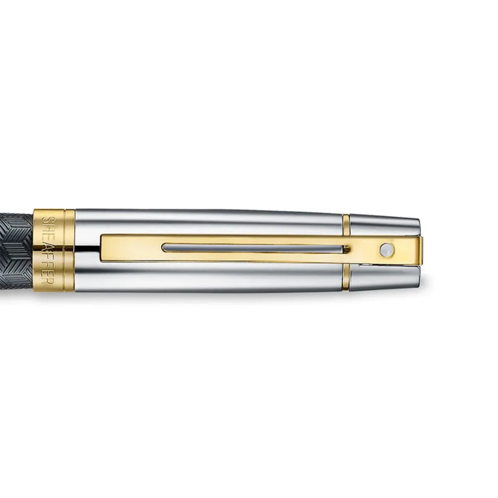 Sheaffer 300 9347 Engraved Black with Chrome Cap and Gold Trims Rollerball Pen