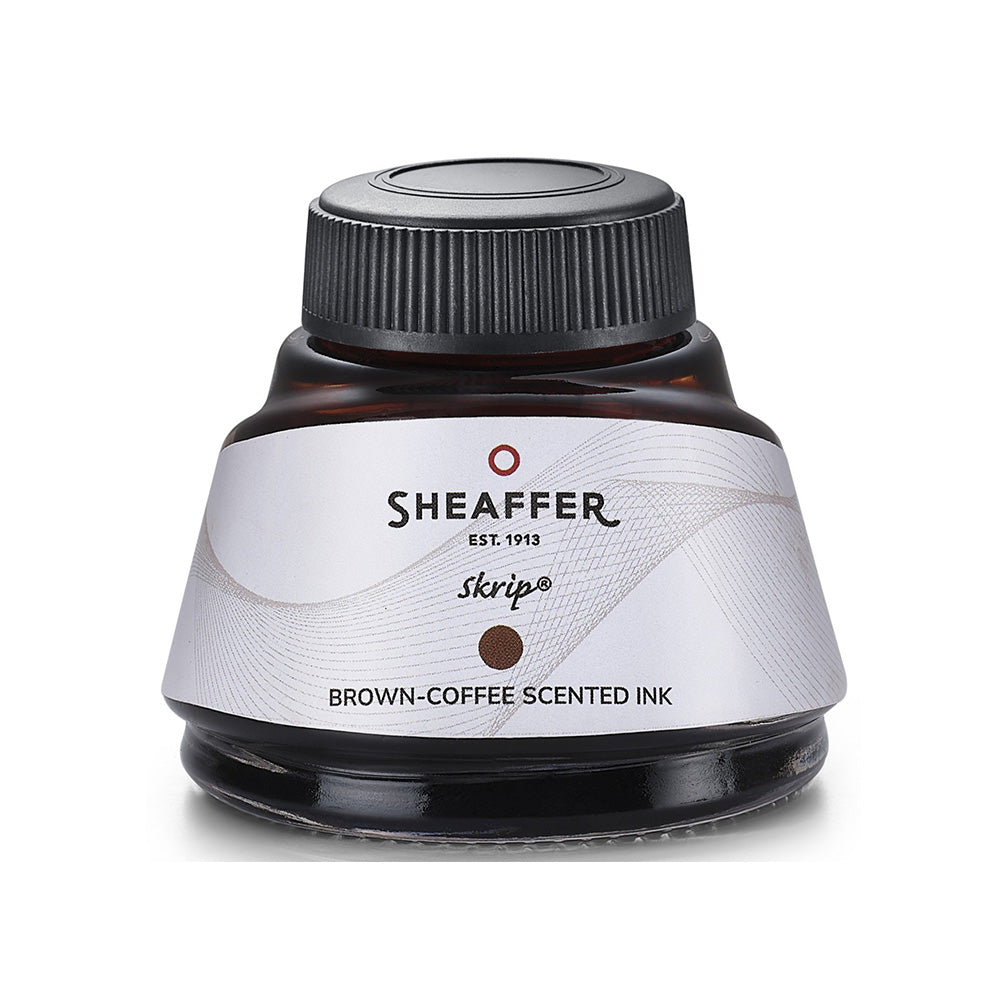 Sheaffer Giftset 100 G9370 Coffee Edition Matte Brown with Regal Brown PVD Trim Fountain Pen - M Nib + Brown-Coffee Scented Ink Bottle 50ml