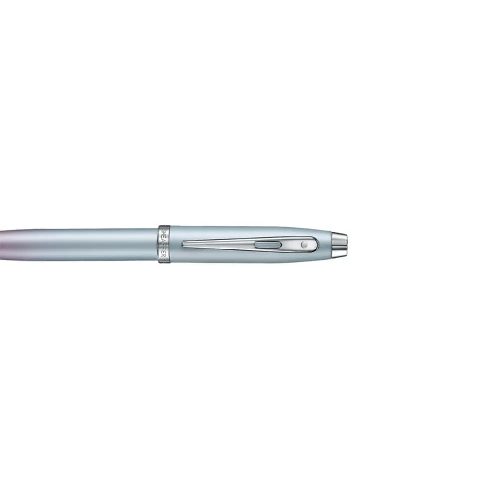 Sheaffer Giftset Expressions 100 9376 Blue and Pink Pearlised Gradient CT Ballpoint Pen with Genuine Leather Credit Card Holder
