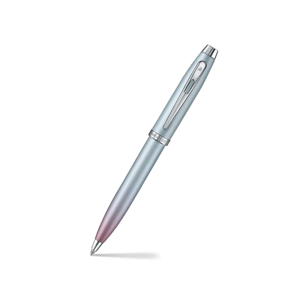 Sheaffer Giftset Expressions 100 9376 Blue and Pink Pearlised Gradient CT Ballpoint Pen with Genuine Leather Wallet