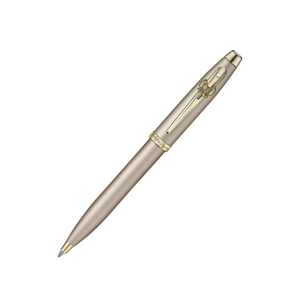 Sheaffer 100 Emily in Paris 9377 Champagne Gold with Champagne Gold Trims & Bow-Shaped Clip Emblem Ballpoint Pen