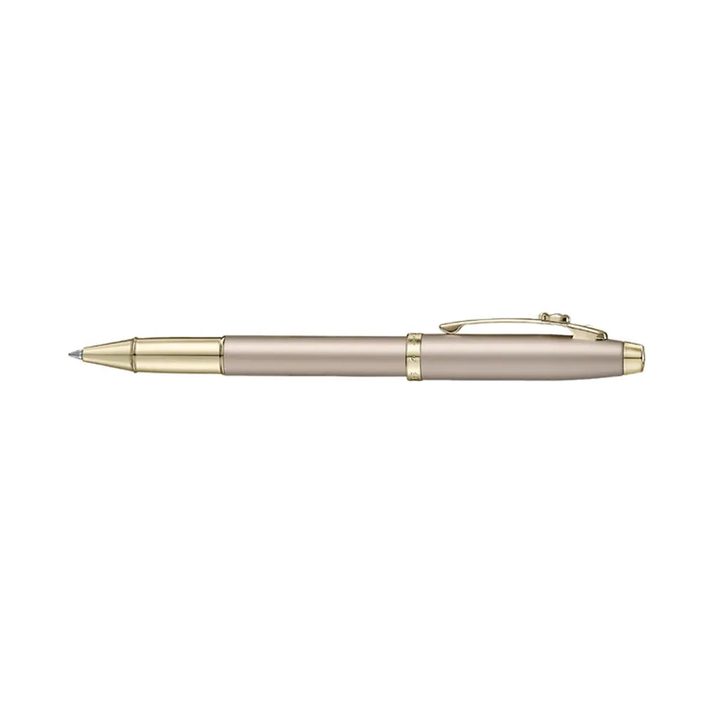 Sheaffer 100 Emily in Paris 9377 Champagne Gold Finish Body & Trims & Bow-Shaped Clip Emblem Rollerball Pen