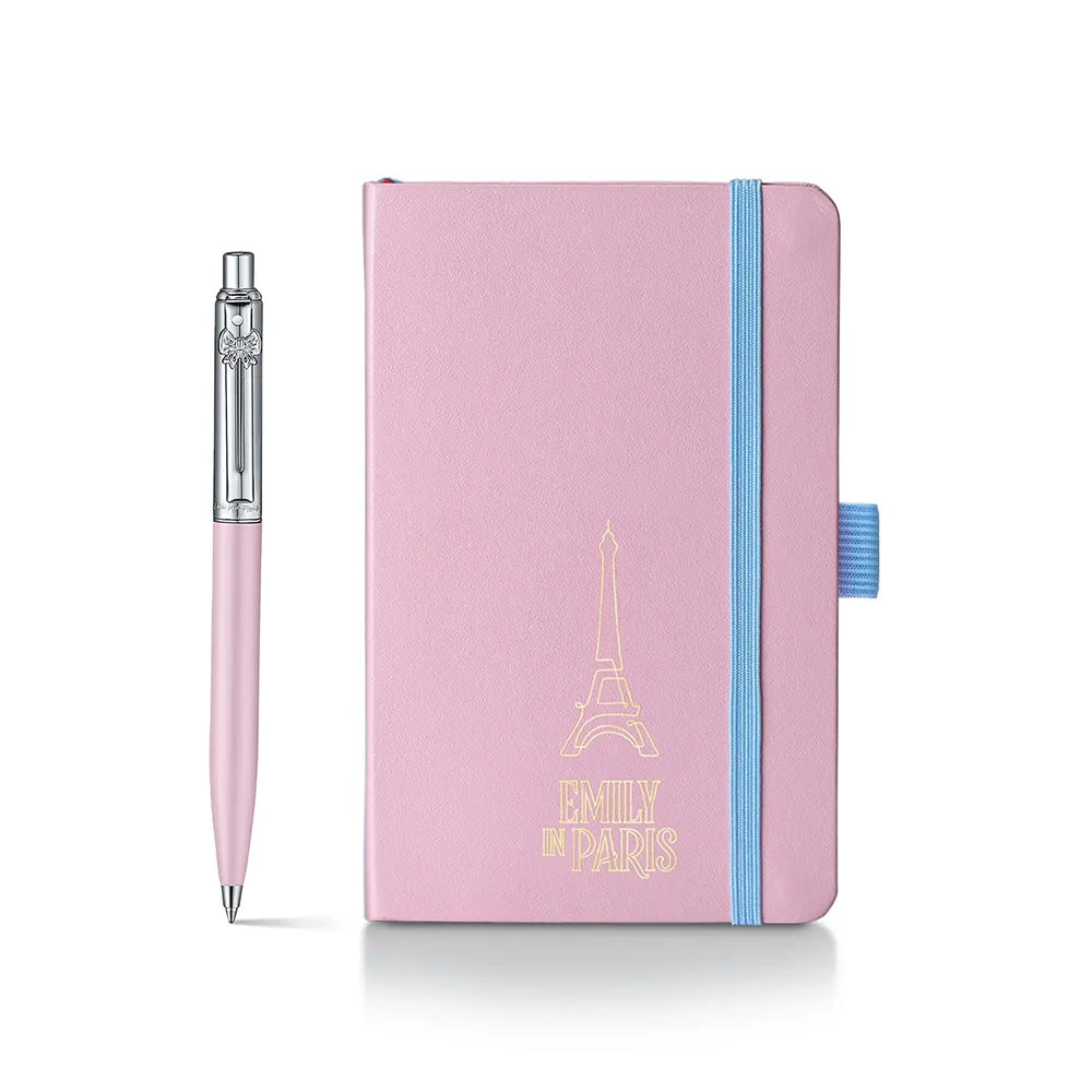Sheaffer Giftset EIP Sentinel E321 Matt Pink Barrel with Chrome Cap & Trim Ball Pen and Pink Small Notebook