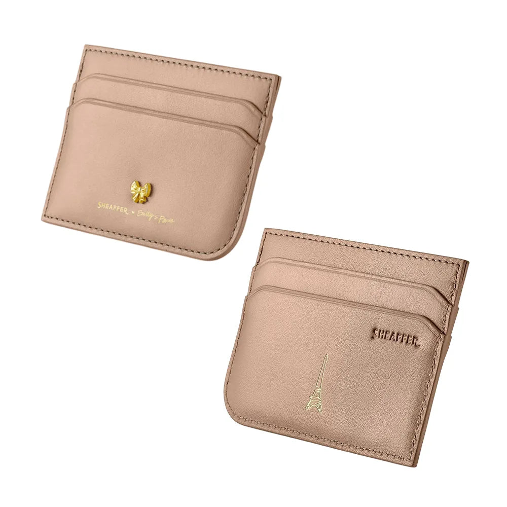 Sheaffer Giftset EIP 100 E9377 Champagne Gold with Champagne Gold Trims Ball Pen and Taupe Credit Card Holder
