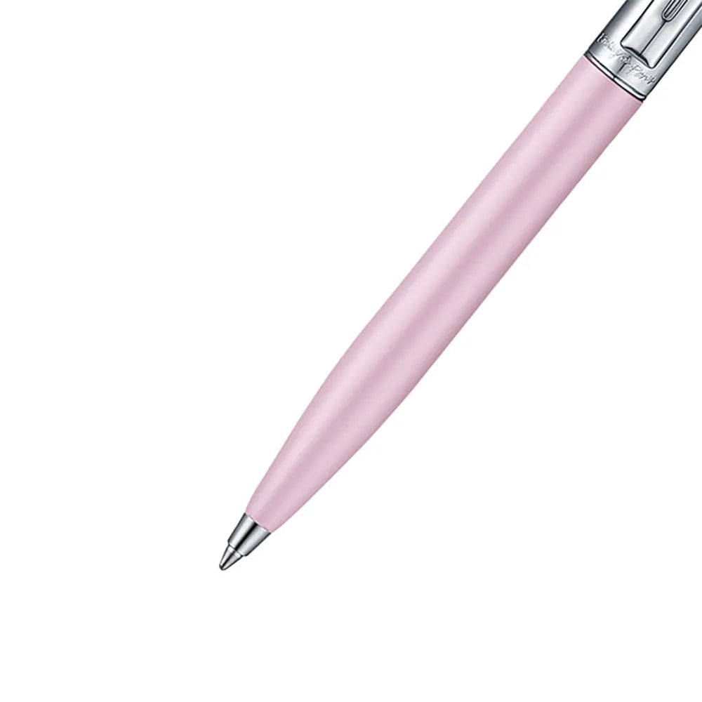 Sheaffer Sentinel Emily in Paris 321 Matt Pink Barrel and Chrome Cap & Trim with Bow Emblem Clip Ballpoint Pen